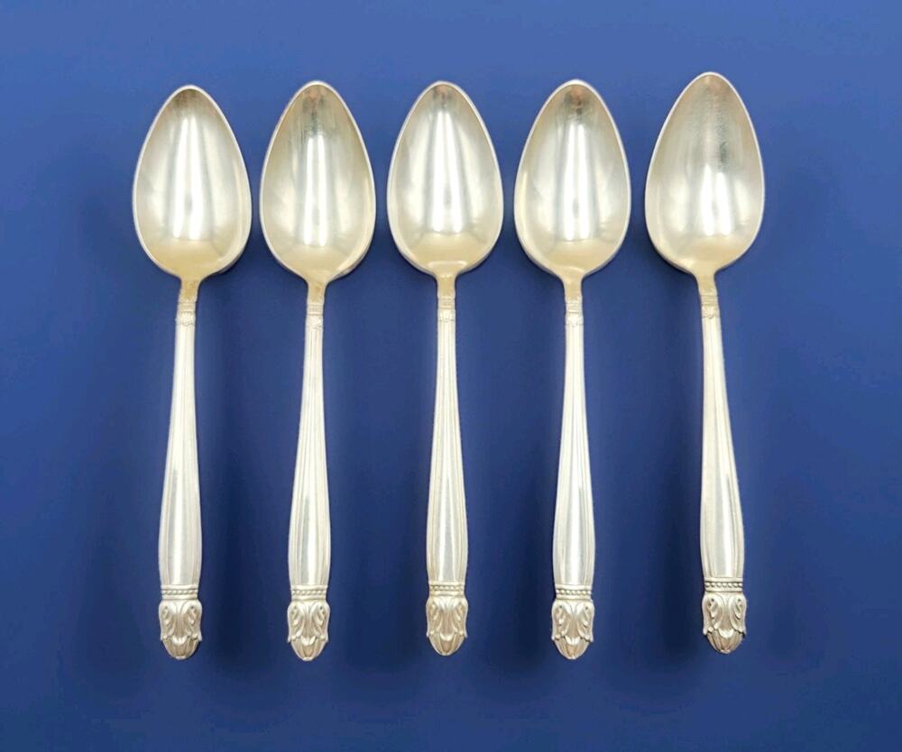 Holmes & Edwards International Silver 1938 Danish Princess Oval Spoon Set of 5
